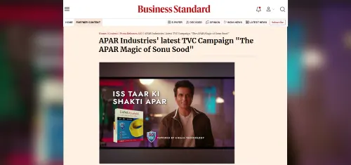 Business Standard - APAR Industries’ latest TVC campaign: “The APAR Magic of Sonu Sood”