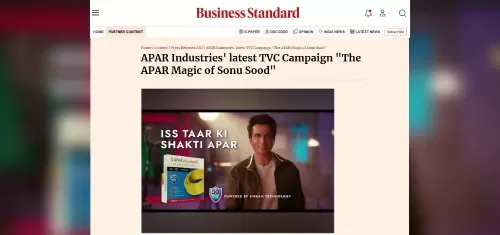Business Standard - APAR Industries’ latest TVC campaign: “The APAR Magic of Sonu Sood”