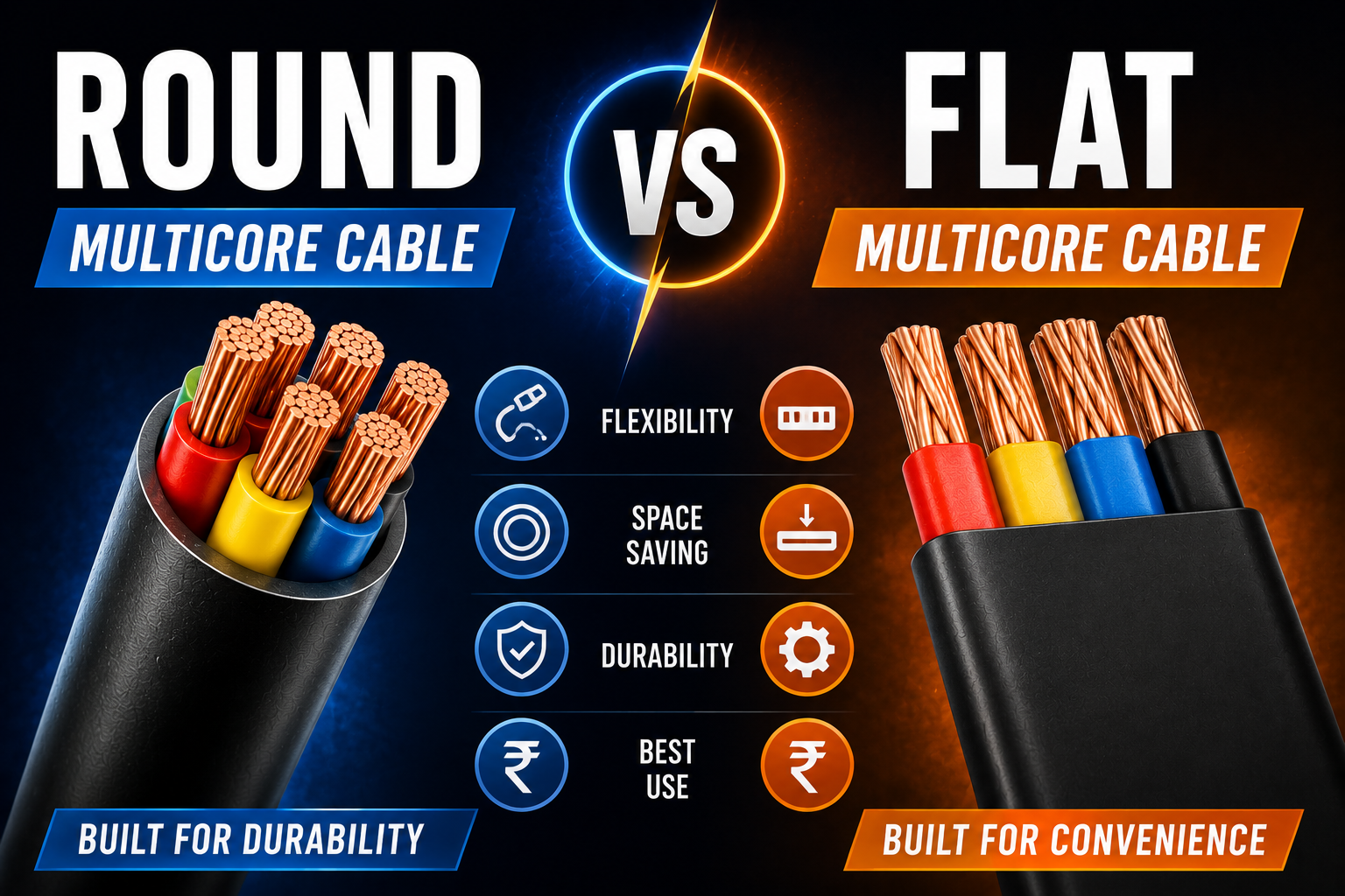Round vs Flat Multicore Cable: How to Choose - APAR Cables Solutions
