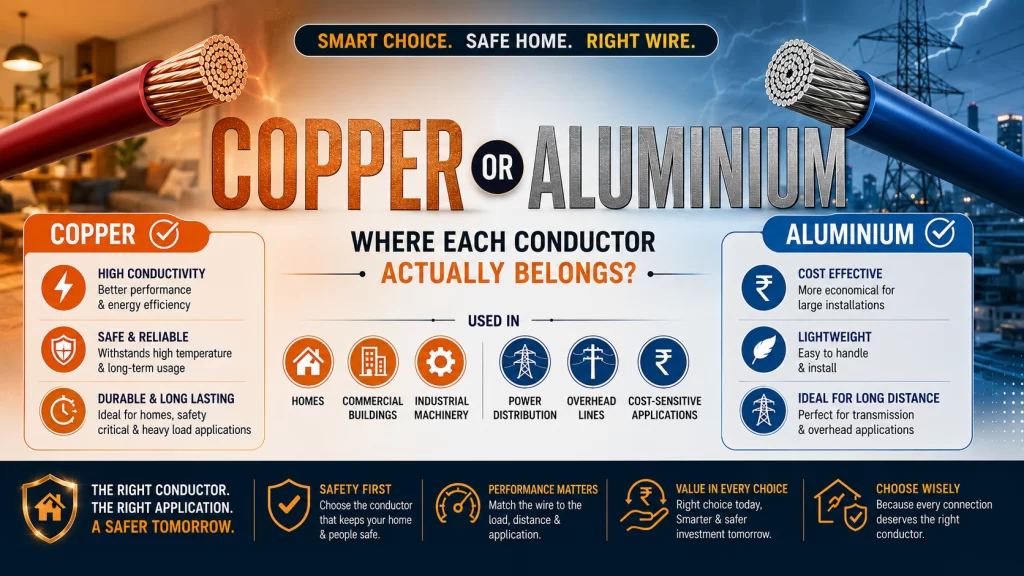Copper or Aluminium Where Each Conductor Actually Belongs