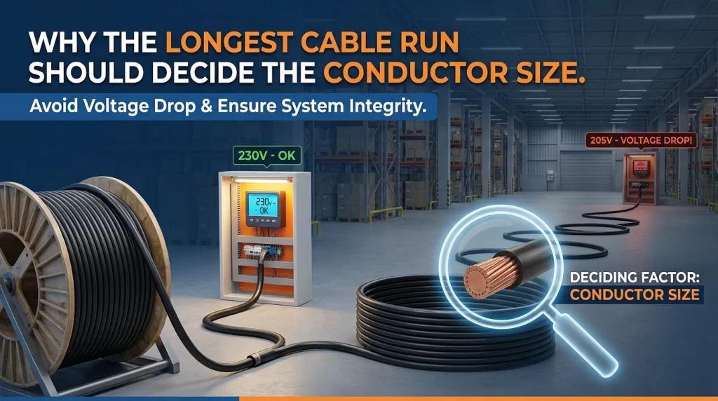 Why the Longest Cable Run Should Decide the Conductor Size